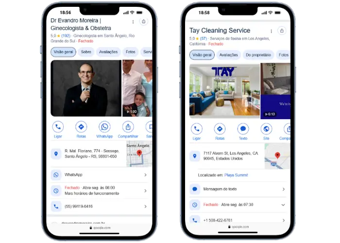 Clientes Google Meu Negócio gerenciados